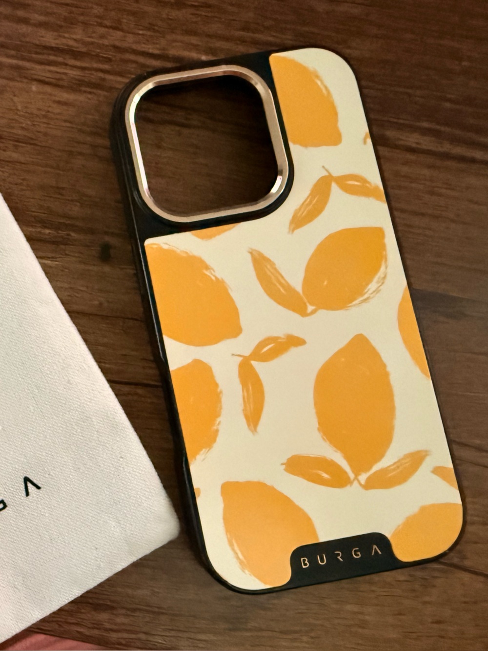 Burga Elite Lemon Print iPhone 16 Pro Case - Vibrant Protective Design